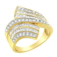 thumbnail image 1 of 10k Yellow Gold-Plated Sterling Silver 1ct. TDW Round and Baguette-cut Diamond Ring (H-I,I1-I2), 1 of 1