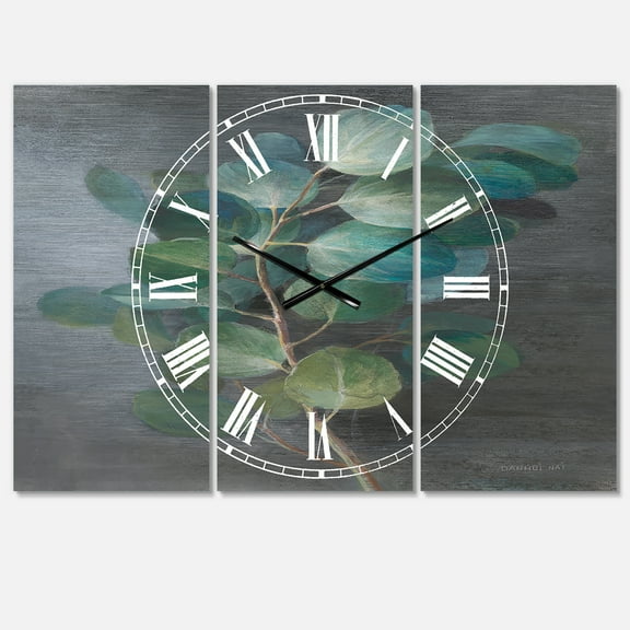 Designart 'Fresh leaves I' Farmhouse Wall Clock