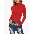 thumbnail image 2 of Women's Turtleneck Long Sleeve Shirts Casual Basic T Shirts Lightweight Base Layer Solid Slim Fit Tops, 2 of 6