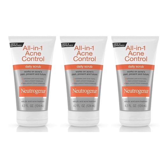 Exfoliante Facial Diario Neutrogena 2% Ácido Salicílico 3x120ml para Acne y Marcas