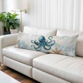 thumbnail image 3 of Teal Octopus Coastal Body Pillow Cover 20x54, Summer Beach Vintage Nautical Decorative Pillowcase with Zipper, Microfiber Pillow Protector, Soft Breathable Long Lumbar Pillowcases for Women, 3 of 9