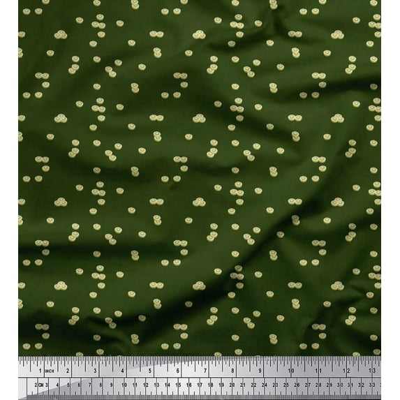 Soimoi Cotton Cambric Fabric Kiwi Shirting Print Sewing Fabric Yard 42 Inch Wide