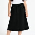 thumbnail image 5 of SROBPTY Little Girls Skirts Solid A Line Denim Midi for 4-15 Years, 5 of 5