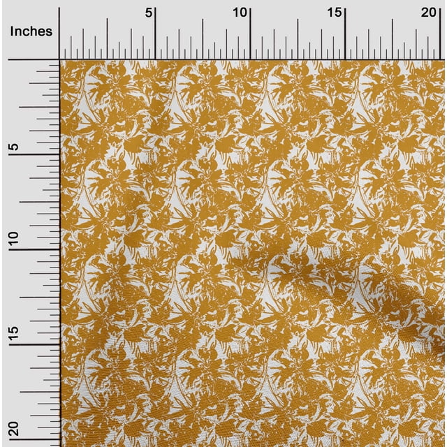 oneOone Coton Cambric Orange Tissu Floral Matériel de Couture Tissu Imprimé au Mètre 42 Pouces de Large