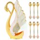 thumbnail image 1 of 6Pcs Zinc Alloy Teaspoon For Dessert Ice Cream Stirring Coffee Small Spoons with Swan Base Holder Mini Gold Spoon Kitchen Gadget, 1 of 4
