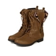 thumbnail image 5 of Qupid BD65 Women Leatherette Tribal Foldable Military Lace Up Boot, 5 of 6