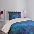thumbnail image 2 of Ambesonne Nebula Quilted Coverlet 2 Pcs, Galaxy Stars in Space, Twin Size, Navy Purple, 2 of 4