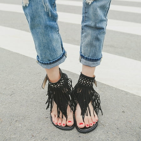 tassel gladiator sandals