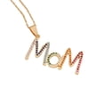 thumbnail image 6 of Fashion Mother's Day Copper Cubic Zirconia Mom Choker Clavicle Chain Letter Pendant Necklace 7, 6 of 8