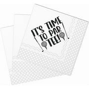 **golf cocktail napkins, it's time to par tee disposable paper cocktail beverage napkins for golf theme party table decor 2-ply, 5x5" (50, it's time to par tee)