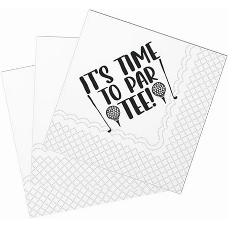 **golf cocktail napkins, it's time to par tee disposable paper cocktail beverage napkins for golf theme party table decor 2-ply, 5x5" (50, it's time to par tee)