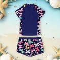 thumbnail image 5 of DHFJKG Girls 2 Piece Swimwear Set Summer Beach Pool Outfit Floral Print Round Neck Padded Top With Shorts For 7-14 Years Comfy Beachwear, 5 of 5