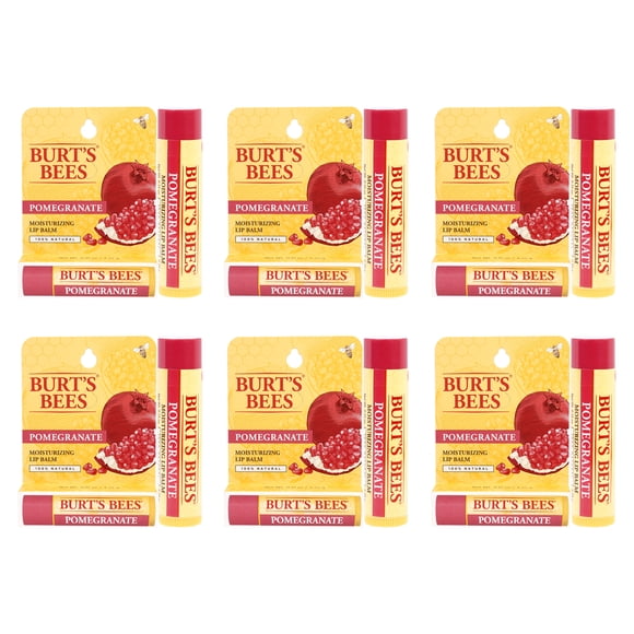 Burts Bees Bálsamo labial Blister de bálsamo labial hidratante de granada - Paquete de 6 0.15 oz Burts Bees Burts Bees Bálsamo labial 0.15 oz