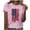 Pink, variant on Sexlip Womens Swimsuit Set Distressed Flag Print Cover Up Design Crew Neck Short Sleeve Casual Silhouette Breathable Fabric for Pool Parties White XL