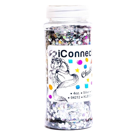 iConnectWith Glitter - Silver, Chubby Holographic Glitter