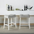thumbnail image 7 of Roundhill Furniture Morovo Velvet Counter Height Stools Saddle Seats, Set of 2, Gray, 7 of 7