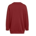 thumbnail image 4 of Kaprioy Womens Oversized Sweatshirts Half Zip Pullover Winter Clothing Quarter Zip Hoodies Long Sleeve Fall Fashion Shirts Clothes Red, XL, 4 of 5