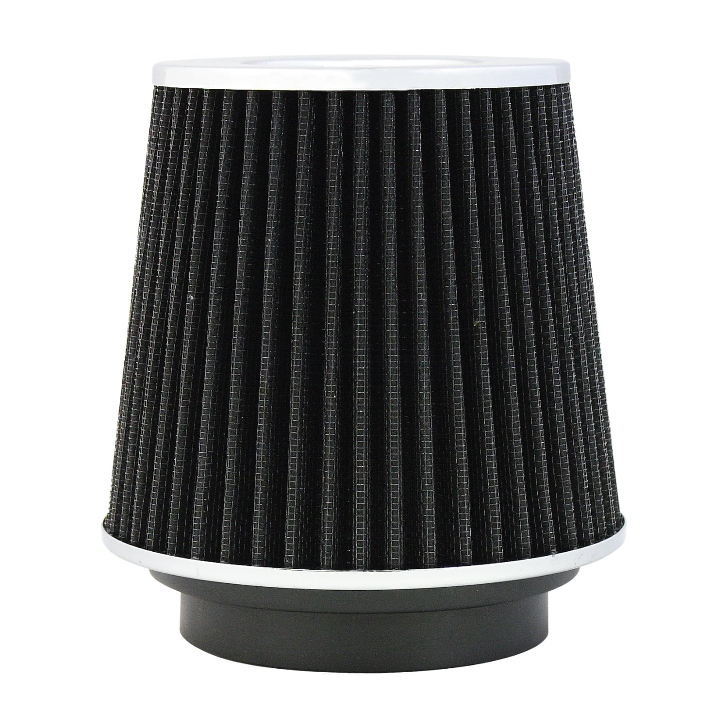 Madlife Garage Universal Car Air Filter High Power Sports Mesh Cone Air Intake Filter Chrome Finish for Car Automobile Racing