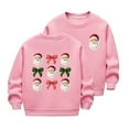 thumbnail image 3 of DxhmoneyHX Christmas Sweatshirts for Girls Xmas Letter Printed Long Sleeve Graphic Tees Holiday Cute ​Bow Going Out Tops Festival Outfits Size 5 Years, 3 of 6