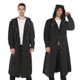 thumbnail image 3 of Toystoory Chubasquero largo Unisex para senderismo Poncho con capucha impermeable a prueba de viento impermeable para mujeres y hombres cubierta Paraguas de lluvia Negro XXXL, 3 of 6