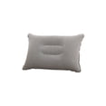 thumbnail image 2 of Inflatable Pillow, Plush Rectangular Napping Cushion, Portable PVC Travel Camping Pillow with Center Concave Design for Neck Support, Gray, 2 of 7