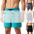 thumbnail image 3 of Hurxie Men Swim Trunks Gym Shorts with Mesh Liner Zipper Pocket Quick Dry Breathable for Workout Runing Beach Pool Gray,S, 3 of 6