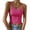 Hot Pink, variant on Women's Fashion Casual T-Shirt Round Neck Vest, Slim Fit Solid Color Bottom Tops for Comfort Style