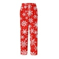 thumbnail image 4 of Fabrcox Men's Big and Tall Pajama Pants Elastic Waist Wide Leg Pj Pants Christmas Snowman Printed Soft and Comfortable Christmas Lounge Pants Deep Red XL, 4 of 5