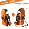 Gymax Baby Backpack Carrier Toddler Foldable Aluminum Bracket for Hiking with Pockets Orange