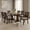 Brown, variant on Home Design Talon Rectangular Dining Table with Trestle Base, Two-Tone Finish, Solid Wood Construction, Traditional Style, Brown/Antique Gray