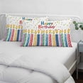 thumbnail image 4 of Happy Birthday Throw Pillow Cover, Pillowcase Protectors with Zipper, Breathable Decorative Lumbar Pillow Case Cover, Colorful Candle Star Pillow Shams for Couch Sofa 12x20Inch, 4 of 8