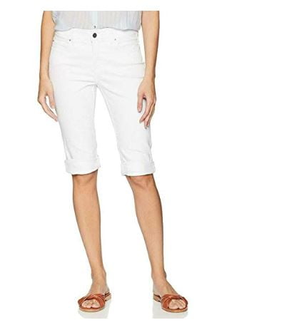 womens white denim bermuda shorts