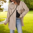 thumbnail image 2 of Abrigo Color Sólido Solapa De Un Solo Pecho Manga Larga Casual Suelta Cómoda Camisa Chaqueta Albaricoque XL, 2 of 6