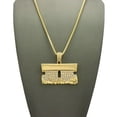 thumbnail image 2 of Stone Stud Shaving Cream Razor Blade Pendant w/2mm 24" Box Chain Necklace, Gold-Tone, 2 of 4