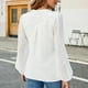 thumbnail image 4 of Blusa de encaje y gasa con cuello en V para mujer - Color liso, elegante, ligera, informal/formal, 4 of 5