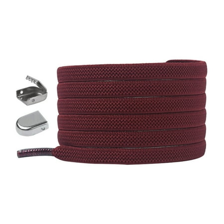 

Wrea 10 Pairs Elastic Shoelaces Press Buckle Rubber Band Lazy Shoestring Sports Shoe Lace Wine Red