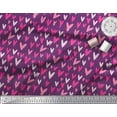 thumbnail image 2 of Soimoi Purple Viscose Chiffon Fabric Pink Heart Printed Craft Fabric by the Yard 42 Inch Wide, 2 of 3