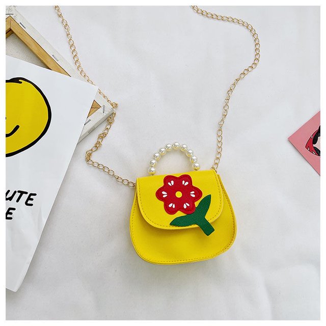 Little Girls' Cute Rabbit Crossbody Purse Small Bow Shoulder Bag Handbag for Kids - Yellow,Floret