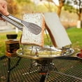 thumbnail image 2 of CNKOO 2Pcs Kitchen Stainless Steel Anti-Scald Bread Steak Clip - Porous Foldable Stainless Steel Portable Cookware Rack Bread for Traveling Outdoor Party Room Cooker BBQ, 2 of 5