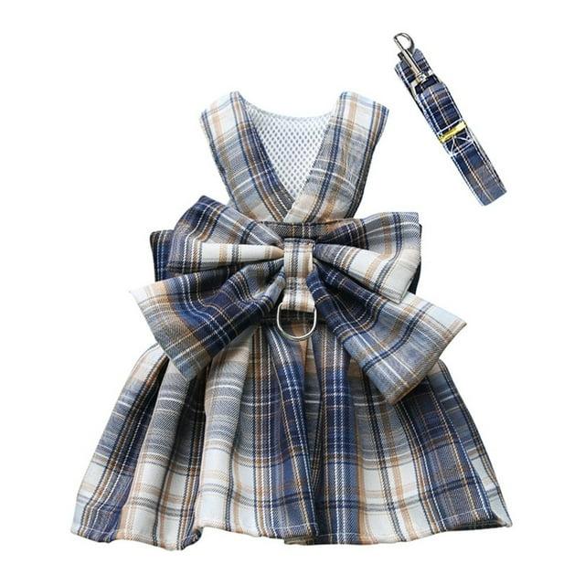 Lattice Dog Dress Clothes Classic Dog Collars And Harnesses Leash Rope For Small Medium Puppy Chihuahua Clothes Yorkie