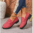 thumbnail image 4 of Womens Loafers Shoes Platform Chunky Penny Loafer Lug Sole Comfortable Slip On Work Office Business Casual Dress Shoes, US Size 5-11.5, 4 of 11