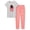 Gray & Coral Cat (Tee & Pants Set), variant on Soft Modal Cute Panda Pajamas for Girls Tee & Shorts Set Jammies Big Kid Size 18