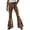 Coffee, variant on CUSTG Male Leisure Trousers Giraffe Print Vintage Bootcut Flare Denim Jeans Mid Rise Button Zip Waist With Pocket Workwear Utility Trousers