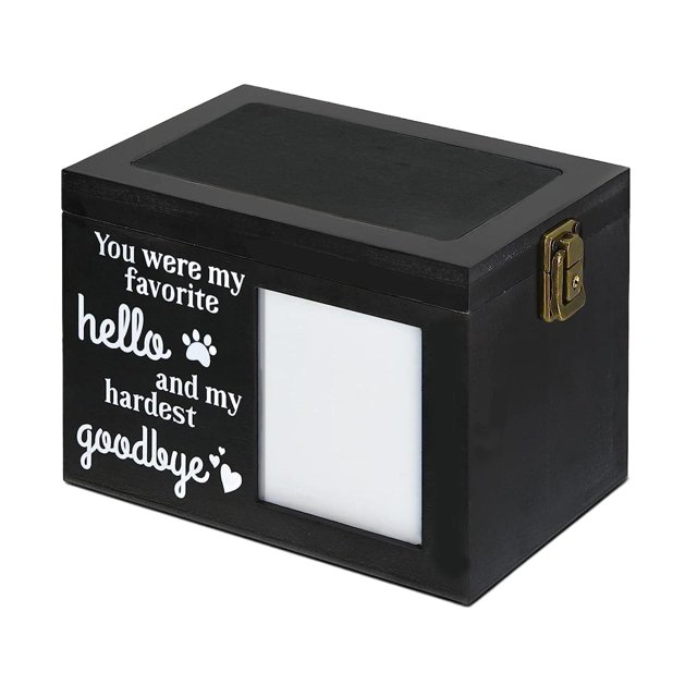 Urna para cenizas de mascotas Urna para mascotas Urna conmemorativa para mascotas sellada duradera Urna de madera para mascotas para conejos Juguetes negro