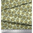 thumbnail image 2 of Soimoi Poly Georgette Fabric Leaves & Floral Block Print Fabric by The Yard 52 Inch Wide, 2 of 3