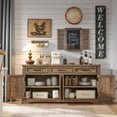 thumbnail image 3 of T4TREAM Farmhouse Buffet Sideboard with Storage, 66'' Wide Hutch Cabinet for Kitchen Dining Room, Light Brown, 3 of 6