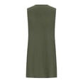 thumbnail image 7 of Women's Linen Tunic Mini Dress Sleeveless Crew Neck Pleated Front Tank Sundress Green 4XL, 7 of 7