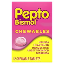 Pepto Bismol Chewable Tablets, Indigestion and Anti-Diarrhea Stomach Relief, Original, 12 Count