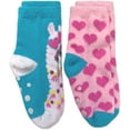thumbnail image 3 of Jefferies Socks Girls Socks, 2 Pack Llama Hearts Fuzzy Slipper Socks with Grippers (Little Girls & Big Girls), 3 of 5