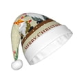 thumbnail image 2 of KLL Christmas Hats for Adults Plush Christmas Card With Gnomes Print Santa Hat Xmas Fluffy Santa Claus Hat for Women Men, 2 of 6
